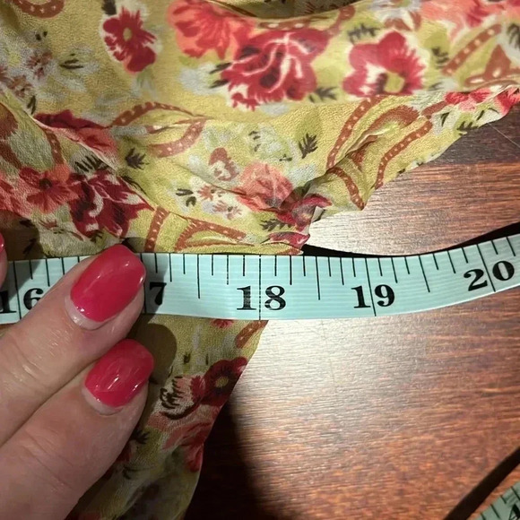 Jassa Wonens Dress 14 Gold Maroon 3/4 Sleeves Boho Floral Paisley Button Up EUC - Picture 12 of 14